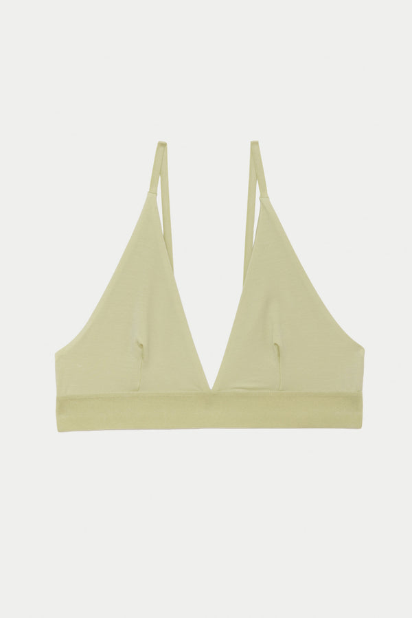 BASERANGE Bamboo Fiber and Cotton Wire-Free Wide-Brimmed Bra Collection Soft Underwear France BAS-BRTR-BL-AU25-PIER GREEN